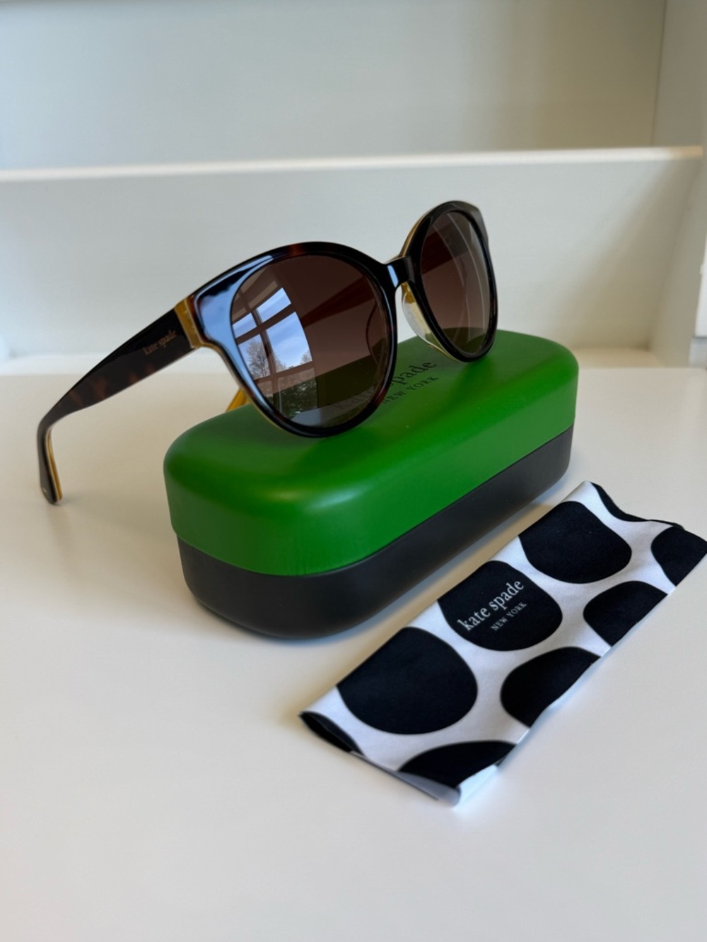 Kate Spade New York: Havana Yellow Sunglasses, Tortoiseshell, Brown Lenses, NEW